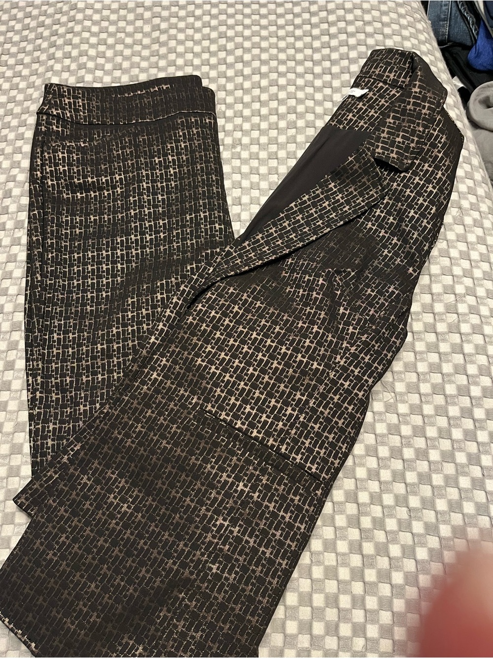 Chico’s Blazer & so slimming pants set Black & Gold Size 3T (16 tall) - NWOT